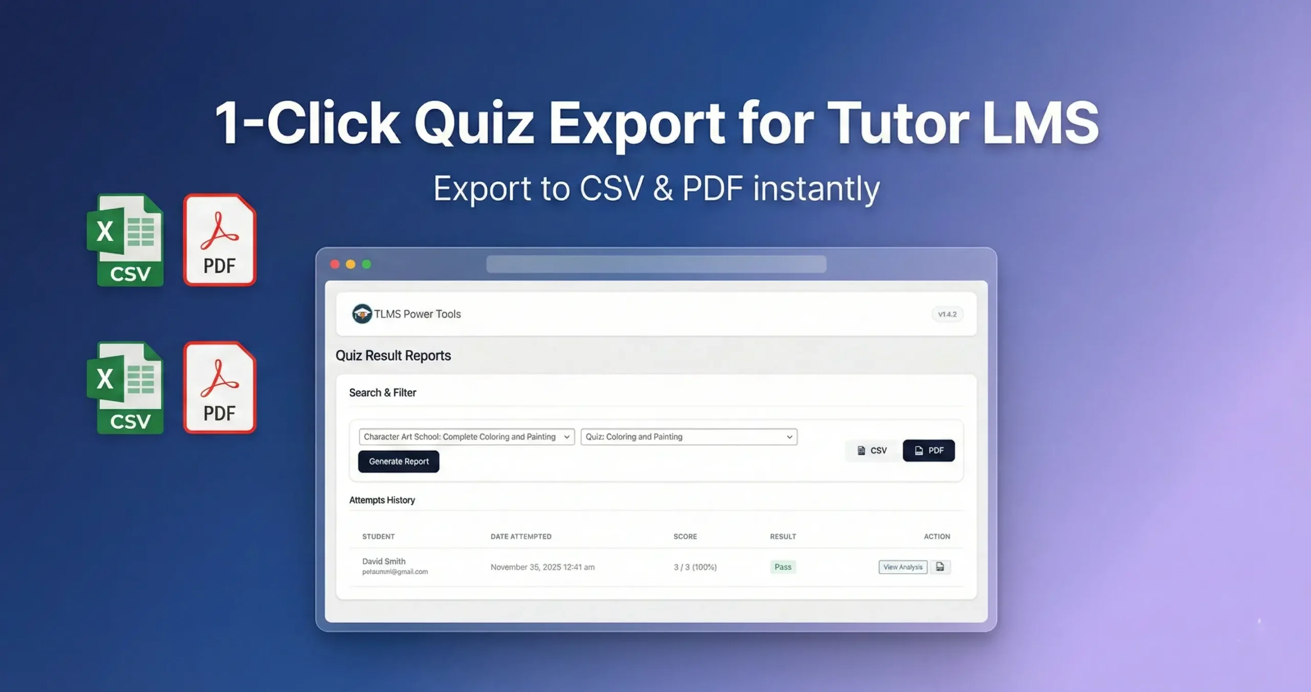 Export Quiz Results & Student Answers in Tutor LMS